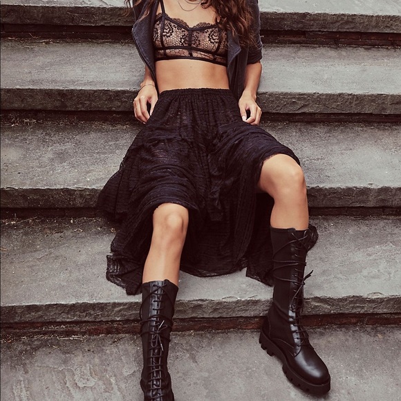 Free People Let’s Go Girls Convertible Black Slip Skirt. Sz. Medium - Picture 5 of 6